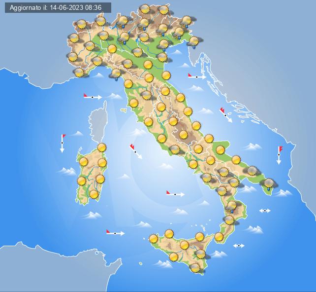 meteo 16 giugno 2023