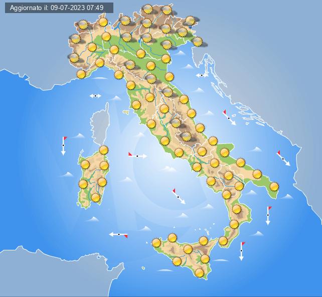 meteo 10 luglio 2023