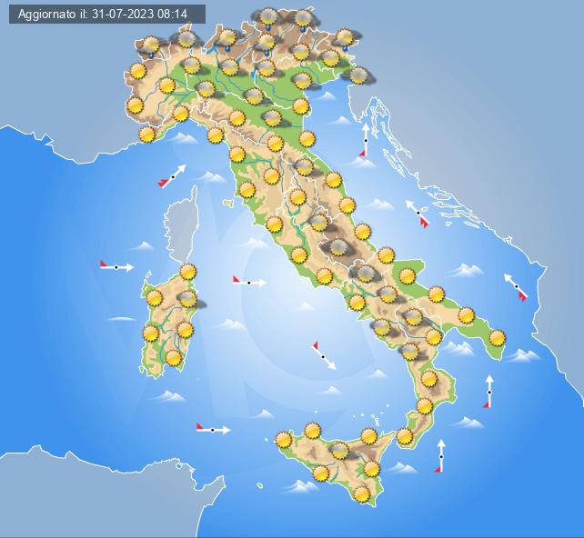 meteo italia 2 agosto 2023