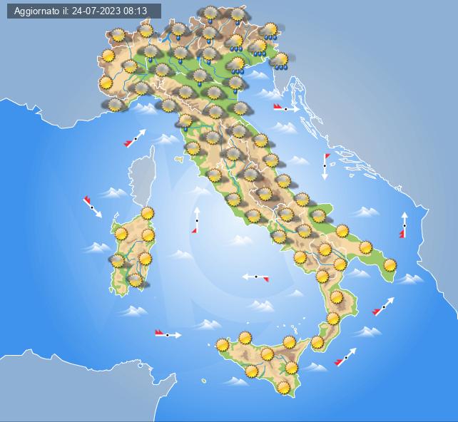 meteo italia 25 luglio 2023