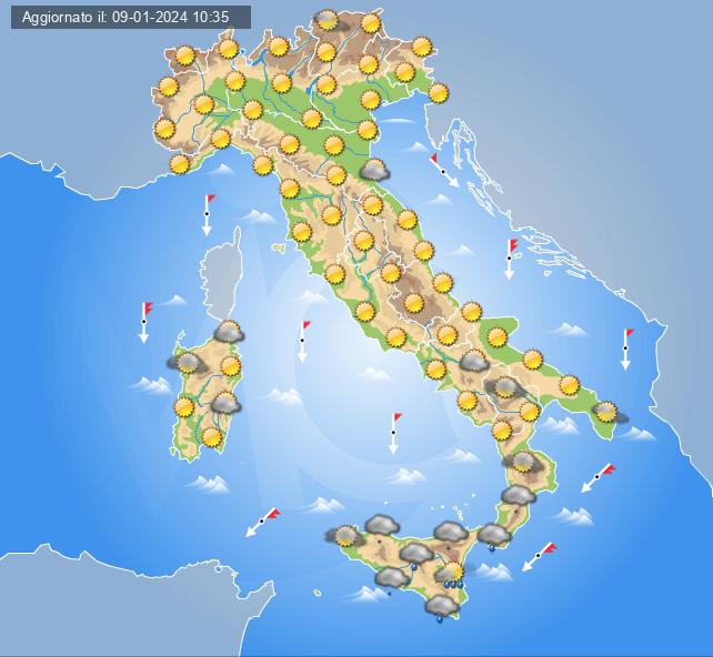 meteo 12 gennaio 2024