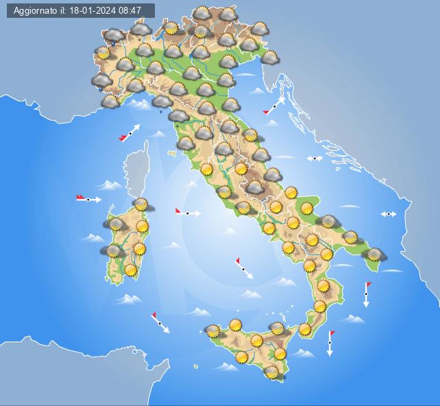 meteo 22 gennaio 2024