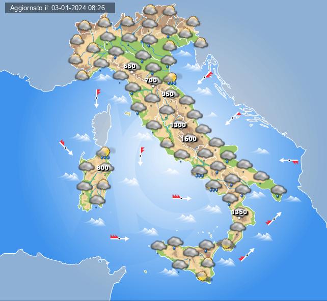 meteo 7 gennaio 2024