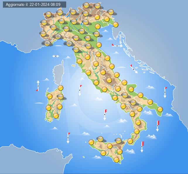 meteo italia 24 gennaio 2024