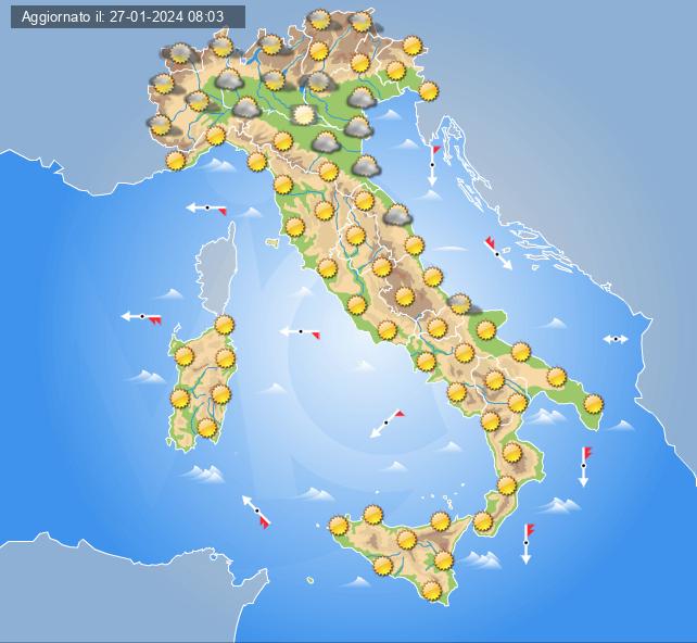 meteo italia 29 gennaio 2024