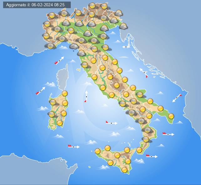 meteo italia 8 febbraio 2024