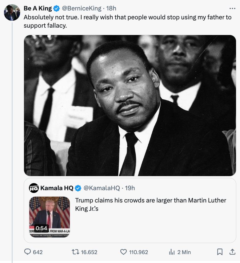 trump luther king