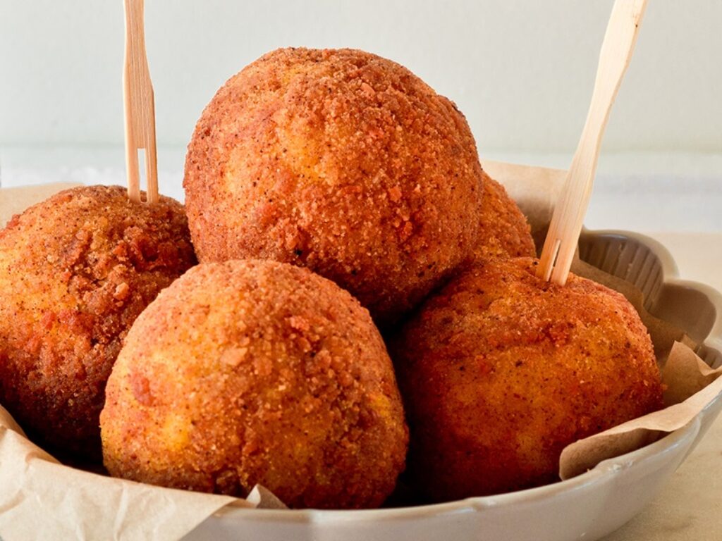 arancine ai funghi e fontina