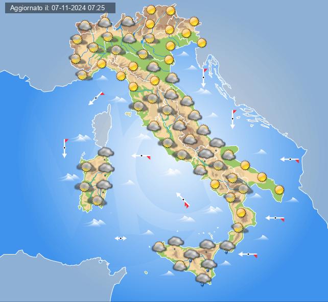 meteo italia 10 novembre 2024