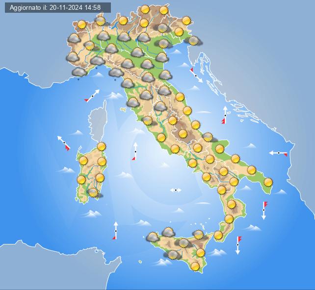 meteo italia 24 novembre 2024