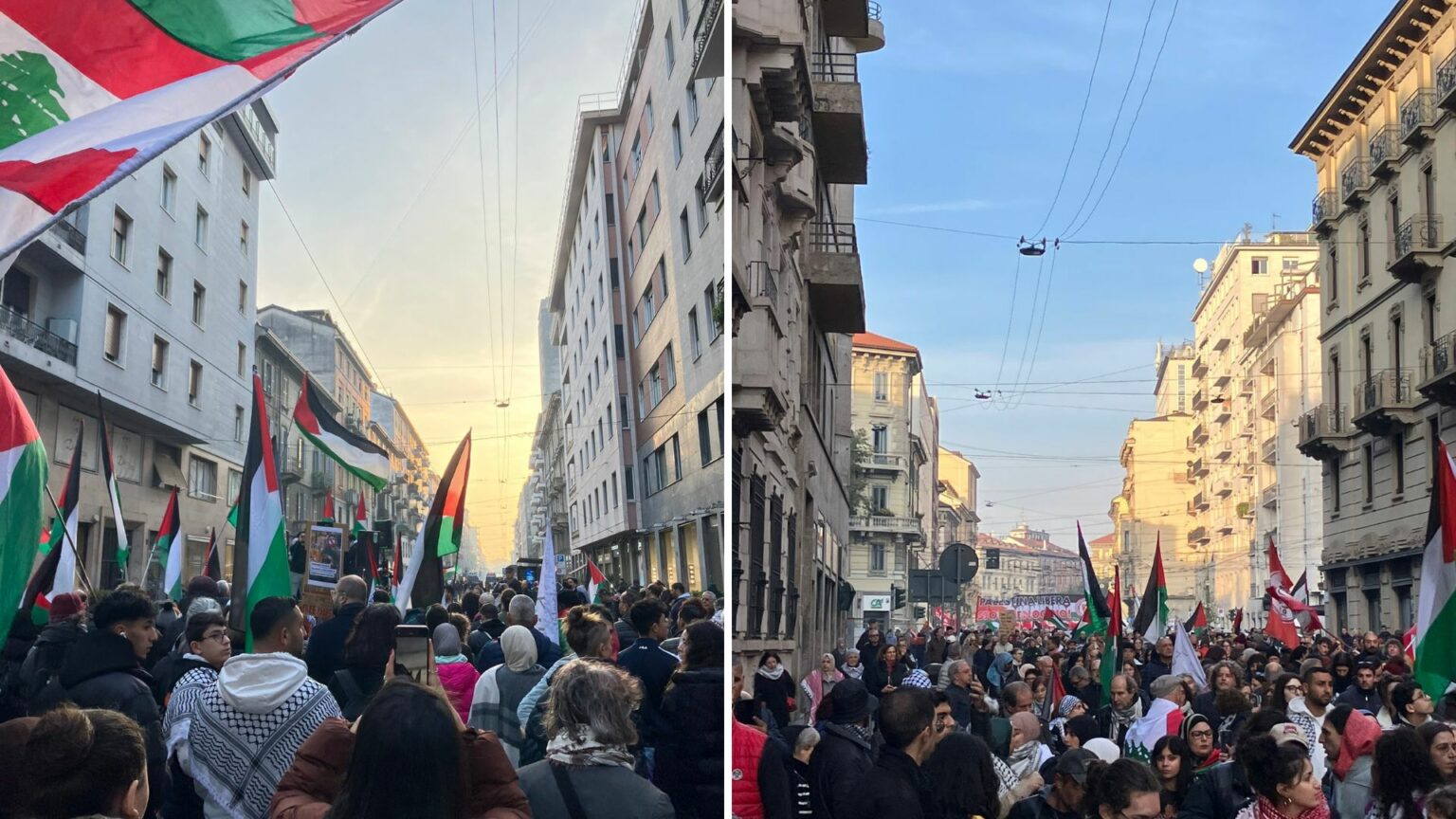 corteo palestina milano