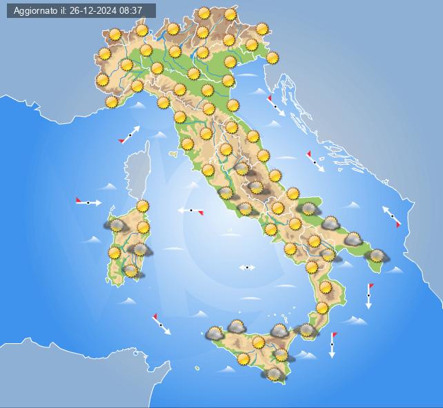 meteo italia 29 dicembre 2024