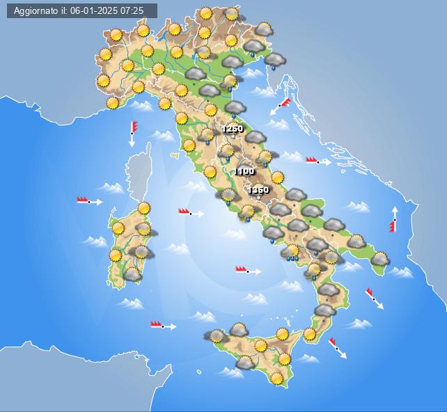 meteo italia 10 gennaio 2025