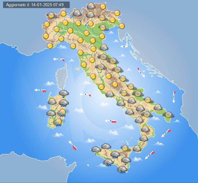 meteo italia 18 gennaio 2025