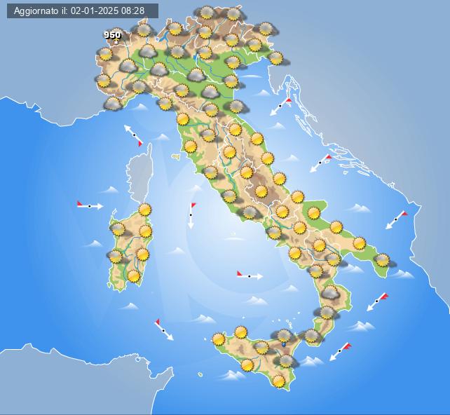 meteo italia 4 gennaio 2025