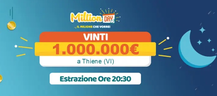 Estrazione Million Day 11 marzo 2025. La combinazione e i numeri vincenti del 11/3/2025, verifica vincite online e archivio estrazioni.