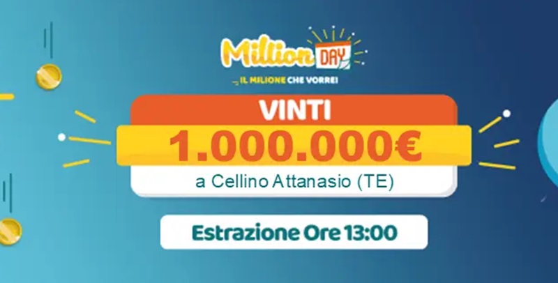 Estrazione Million Day 9 marzo 2025. La combinazione e i numeri vincenti del 9/3/2025, verifica vincite online e archivio estrazioni.