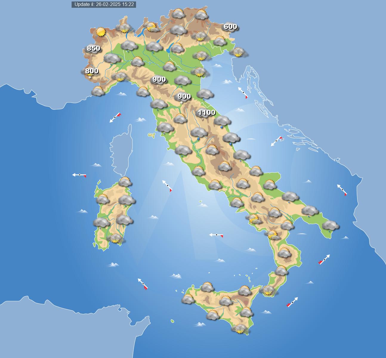 meteo italia 1 marzo 2025