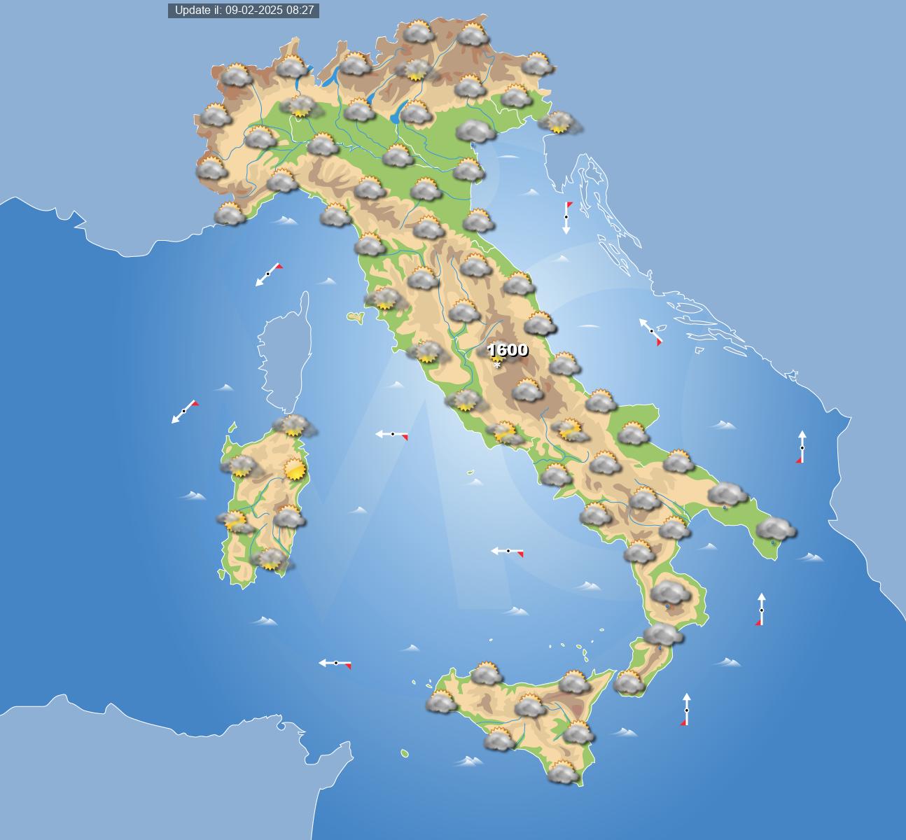 meteo italia 14 febbraio 2025