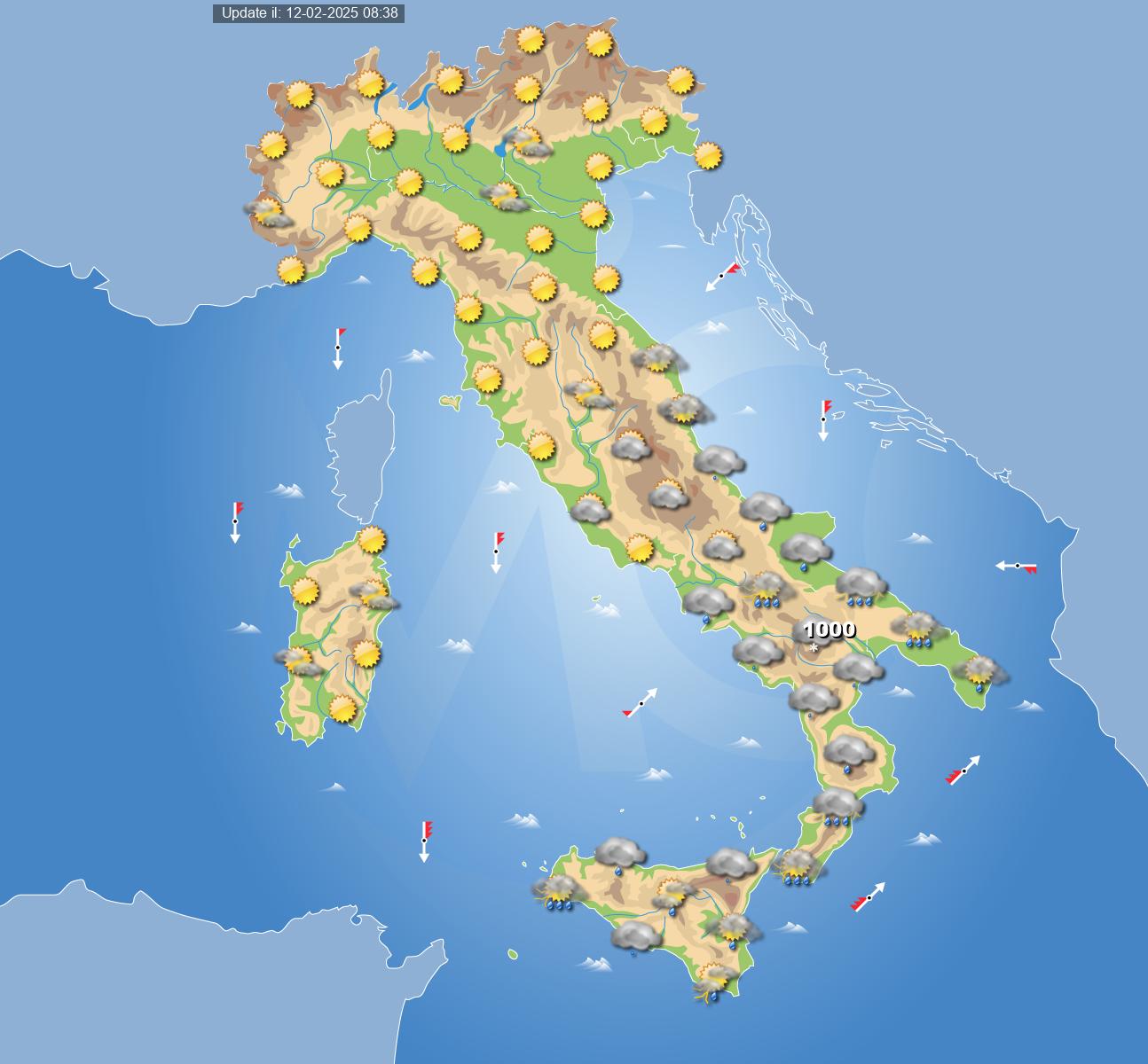 meteo italia 15 febbraio 2025