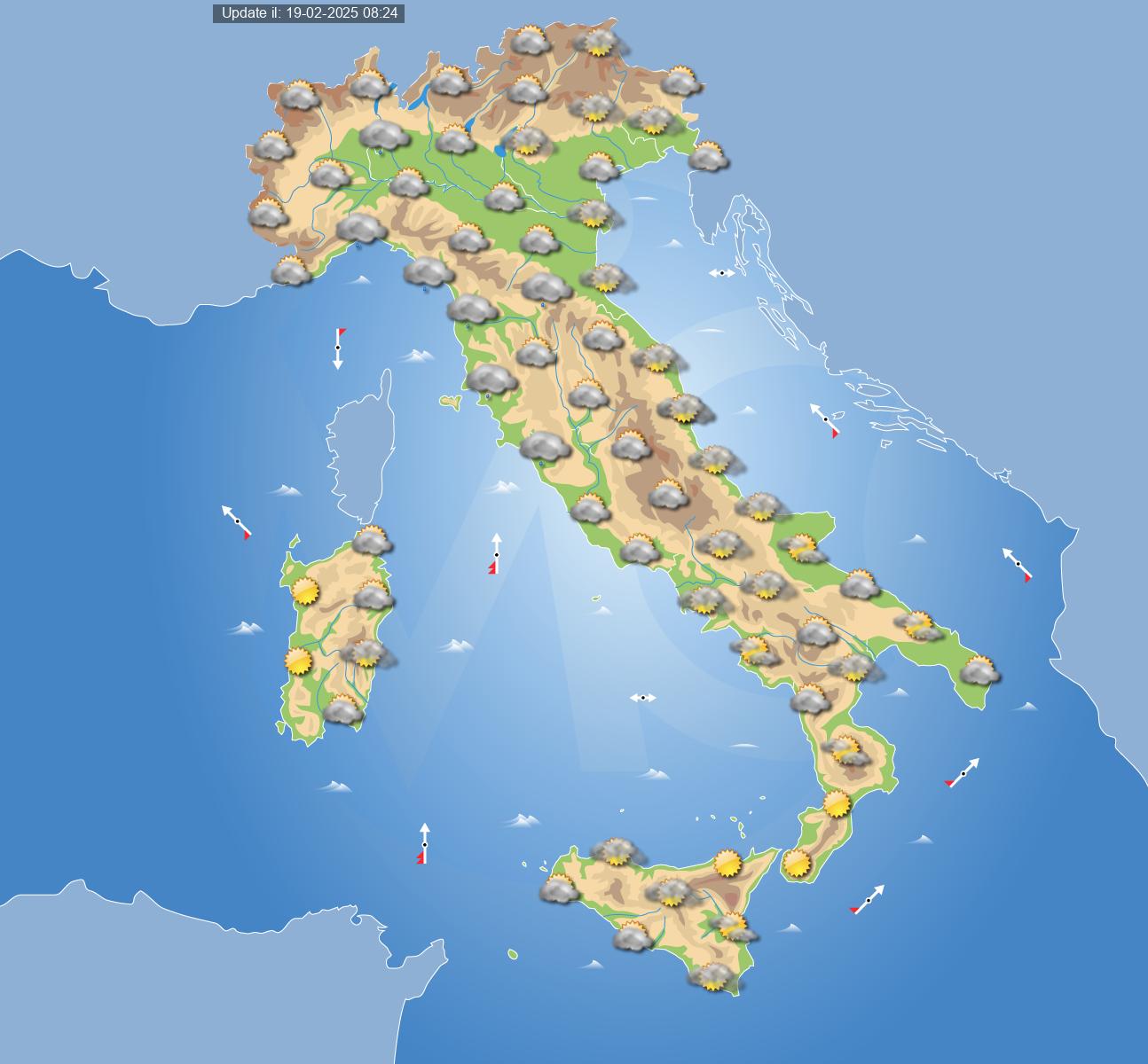 meteo italia 22 febbraio 2025