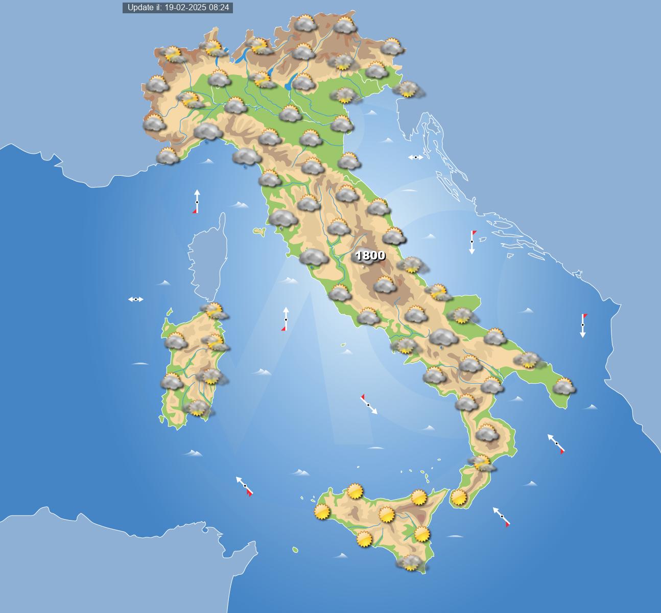 meteo italia 23 febbraio 2025