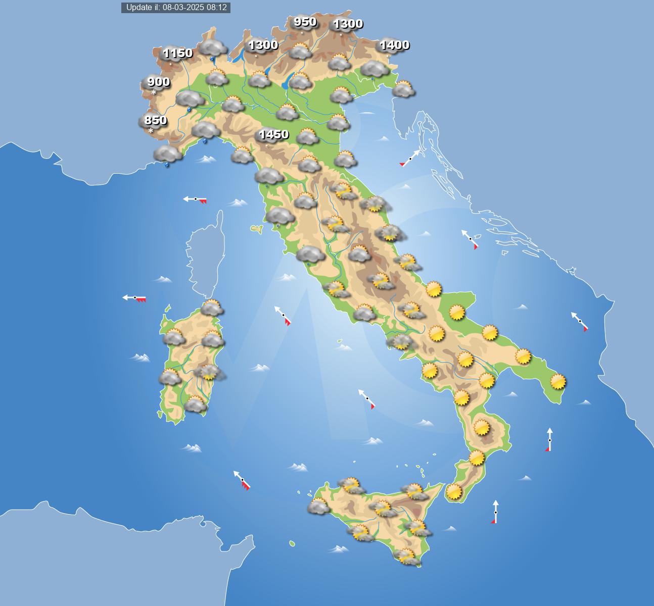 meteo italia 13 marzo 2025