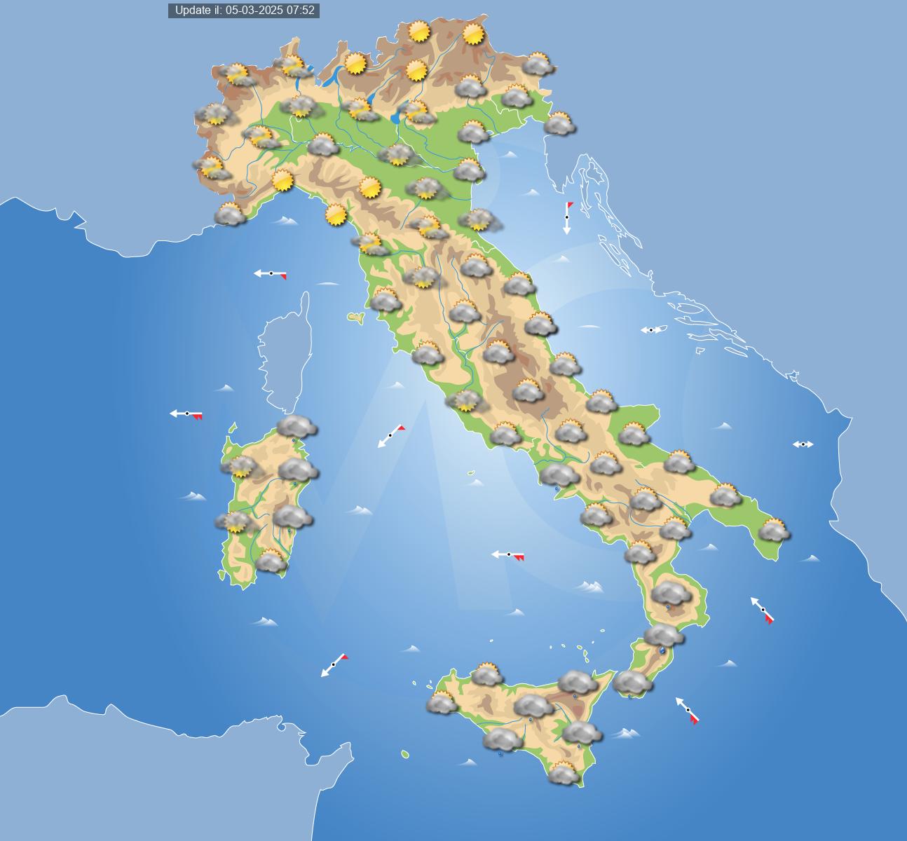 meteo italia 8 marzo 2025